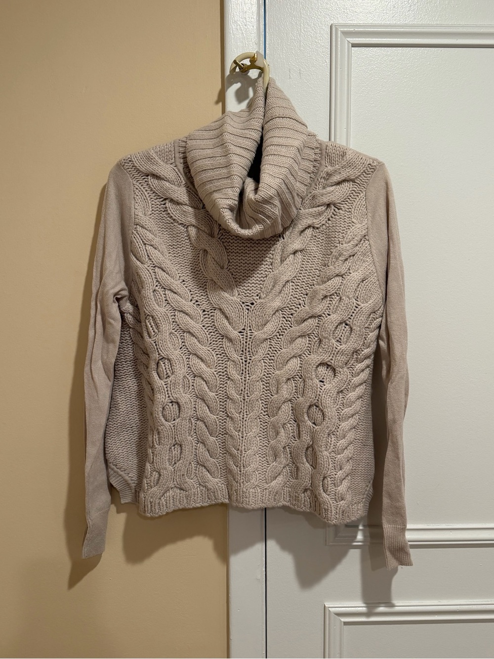 NWOT Karen Millen Cream Cable Knit Turtleneck Sweater